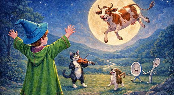 Remy in Hey Diddle Diddle nursery rhyme